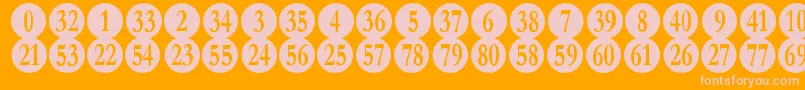 Więcej informacji o czcionce NumberpileRegular Czcionka NumberpileRegular – różowe czcionki na pomarańczowym tle