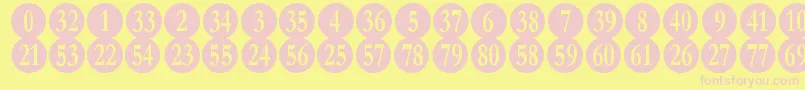 Fonte NumberpileRegular – fontes rosa em um fundo amarelo