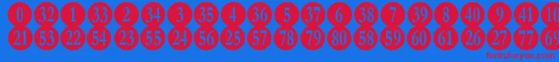 NumberpileRegular Font – Red Fonts on Blue Background