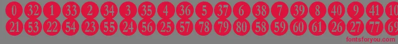 NumberpileRegular Font – Red Fonts on Gray Background