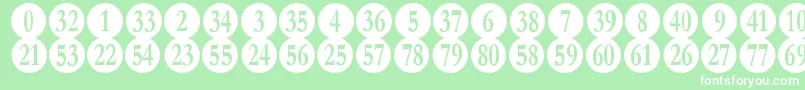 フォントNumberpileRegular – 緑の背景に白い文字