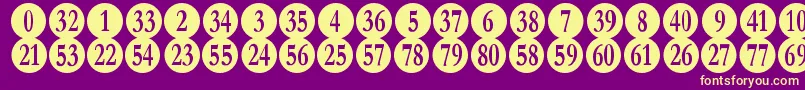 NumberpileRegular Font – Yellow Fonts on Purple Background