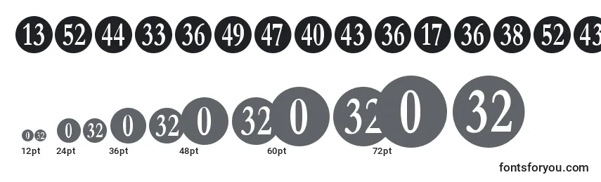 Größen der Schriftart NumberpileRegular