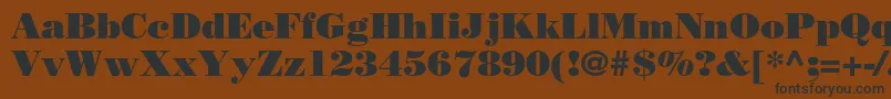 フォントBodonistdPoster – 黒い文字が茶色の背景にあります