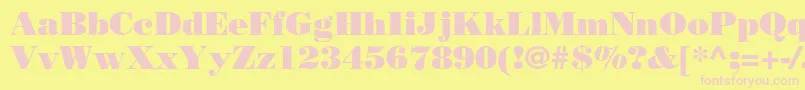 BodonistdPoster-Schriftart – Rosa Schriften auf gelbem Hintergrund