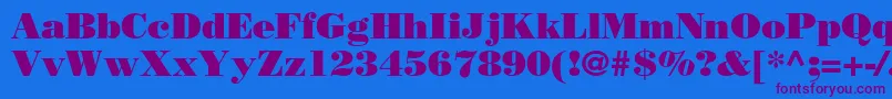 BodonistdPoster Font – Purple Fonts on Blue Background