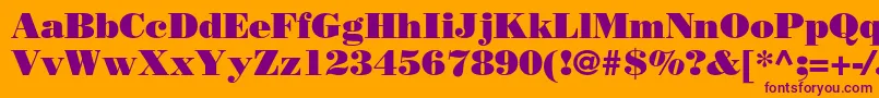BodonistdPoster-Schriftart – Violette Schriften auf orangefarbenem Hintergrund