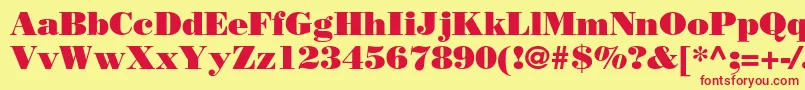 BodonistdPoster Font – Red Fonts on Yellow Background