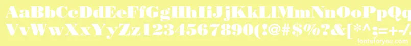 Więcej informacji o czcionce BodonistdPoster Czcionka BodonistdPoster – białe czcionki na żółtym tle