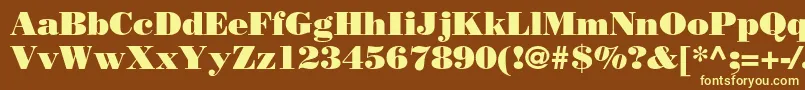 BodonistdPoster-fontti – keltaiset fontit ruskealla taustalla