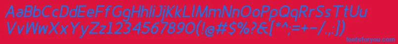 Finenessprobolditalic Font – Blue Fonts on Red Background