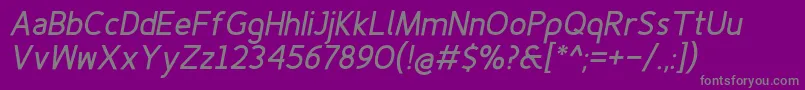 Finenessprobolditalic Font – Gray Fonts on Purple Background
