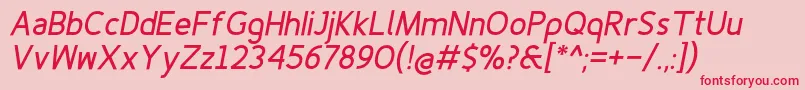 Finenessprobolditalic Font – Red Fonts on Pink Background