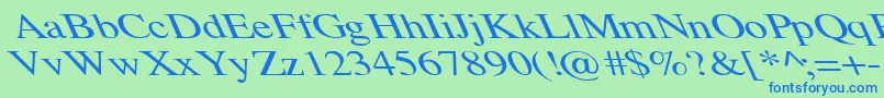 TempoFontWdExtremeLefti Font – Blue Fonts on Green Background