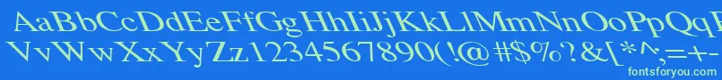 TempoFontWdExtremeLefti Font – Green Fonts on Blue Background