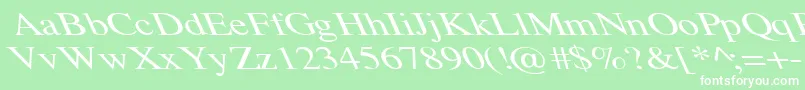 TempoFontWdExtremeLefti-Schriftart – Weiße Schriften auf grünem Hintergrund