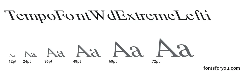 TempoFontWdExtremeLefti Font Sizes