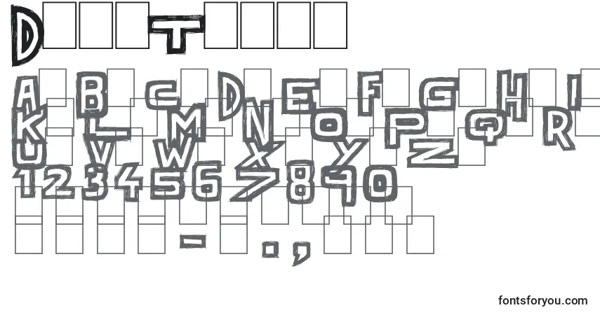 Czcionka DarkTimes – alfabet, cyfry, specjalne znaki