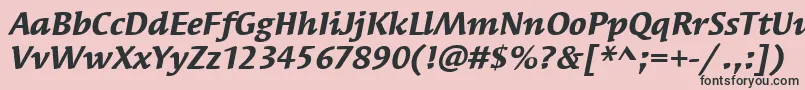 SyndorItcBoldItalic Font – Black Fonts on Pink Background