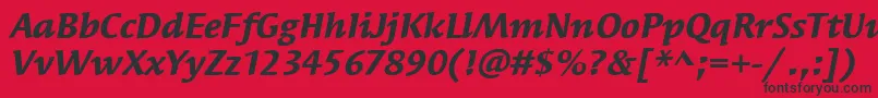 SyndorItcBoldItalic Font – Black Fonts on Red Background