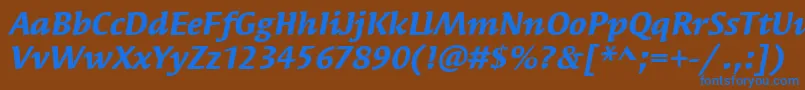 SyndorItcBoldItalic Font – Blue Fonts on Brown Background