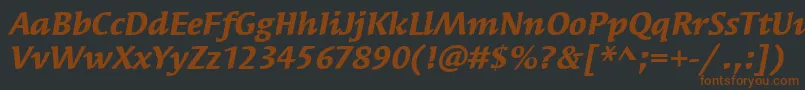 Шрифт SyndorItcBoldItalic – коричневые шрифты на чёрном фоне