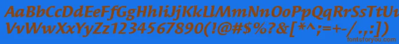 Czcionka SyndorItcBoldItalic – brązowe czcionki na niebieskim tle