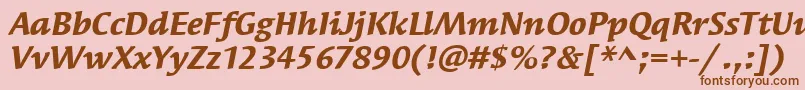 SyndorItcBoldItalic Font – Brown Fonts on Pink Background