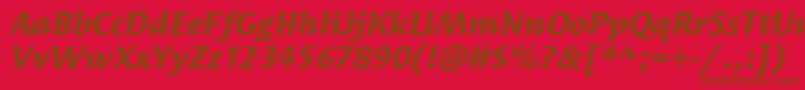 SyndorItcBoldItalic Font – Brown Fonts on Red Background
