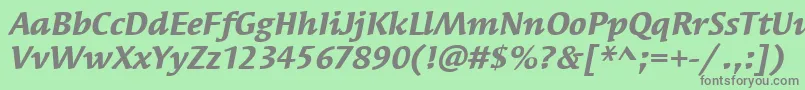 Шрифт SyndorItcBoldItalic – серые шрифты на зелёном фоне