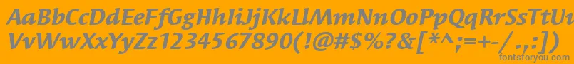 フォントSyndorItcBoldItalic – オレンジの背景に灰色の文字