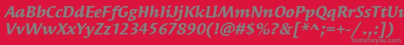 SyndorItcBoldItalic Font – Gray Fonts on Red Background