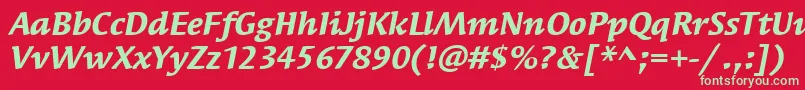 SyndorItcBoldItalic Font – Green Fonts on Red Background
