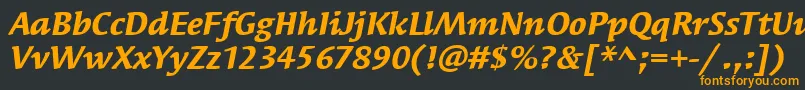 SyndorItcBoldItalic Font – Orange Fonts on Black Background