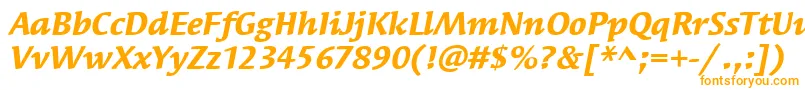 SyndorItcBoldItalic Font – Orange Fonts on White Background