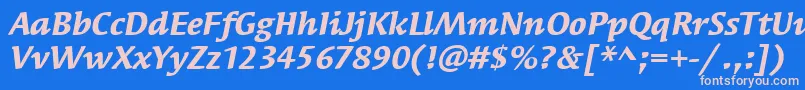 フォントSyndorItcBoldItalic – ピンクの文字、青い背景