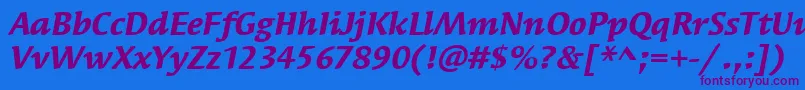 SyndorItcBoldItalic Font – Purple Fonts on Blue Background