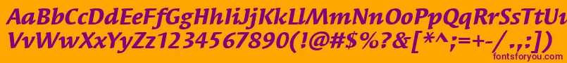 SyndorItcBoldItalic Font – Purple Fonts on Orange Background