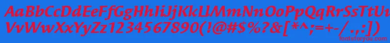 fuente SyndorItcBoldItalic – Fuentes Rojas Sobre Fondo Azul