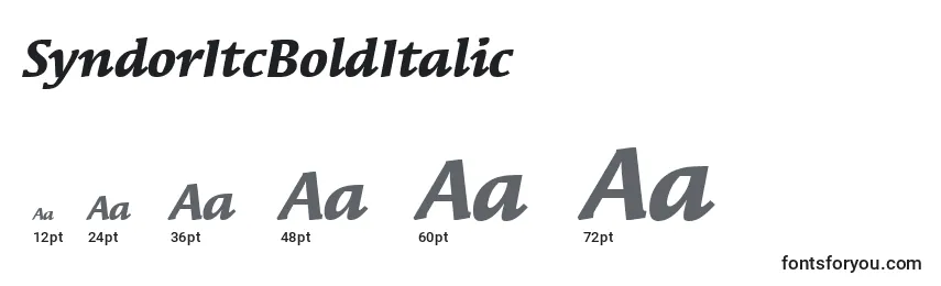 Größen der Schriftart SyndorItcBoldItalic