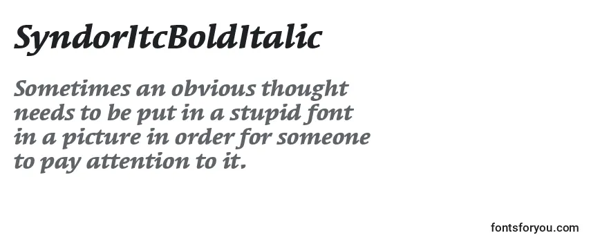 SyndorItcBoldItalic Font