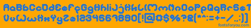 フォントBizzareBold – オレンジの背景に青い文字