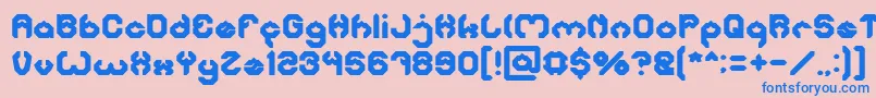 フォントBizzareBold – ピンクの背景に青い文字