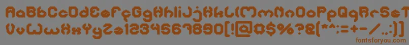 フォントBizzareBold – 茶色の文字が灰色の背景にあります。