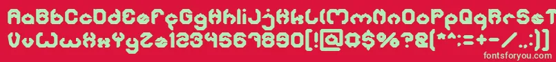 フォントBizzareBold – 赤い背景に緑の文字