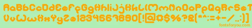 フォントBizzareBold – オレンジの文字が緑の背景にあります。