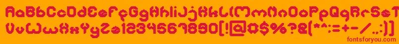 フォントBizzareBold – オレンジの背景に赤い文字