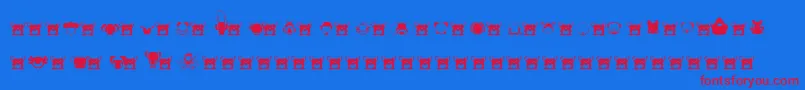 Pictoserie3 Font – Red Fonts on Blue Background