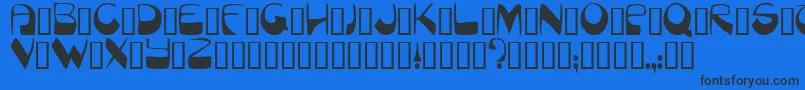 Munich Font – Black Fonts on Blue Background
