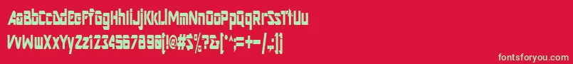 フォントArtRegular – 赤い背景に緑の文字